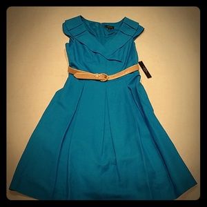 Tahari by Arthur S. Levine Teal Dress